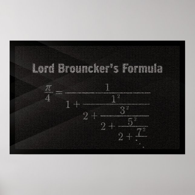 Lord Brouncker's Pi Formula - Math Poster (Framsidan)
