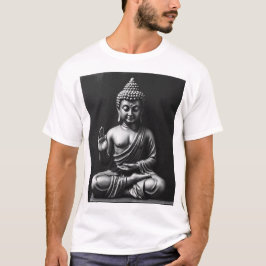 Lord Buddha - Charcol Art Porträtt T Shirt