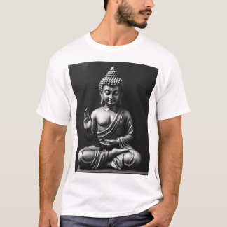Lord Buddha - Charcol Art Porträtt T Shirt