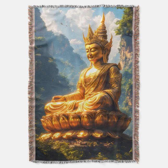 Lord Buddha från det gyllene landet Filt (Framsidan Vertikal)