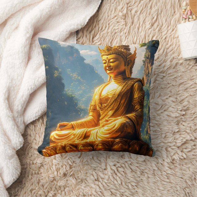 Lord Buddha från det gyllene landet Kudde (Filt)