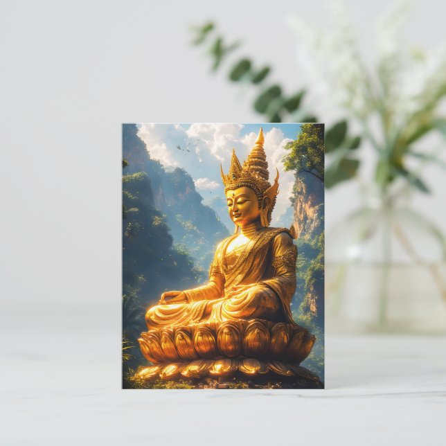 Lord Buddha från det gyllene landet Vykort (Stående Fram)