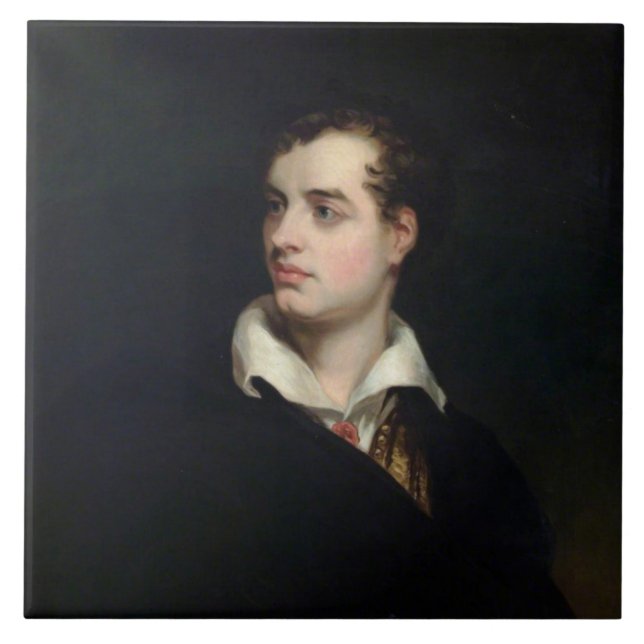 Lord Byron (av Laslett John Pott) Kakelplatta (Framsidan)