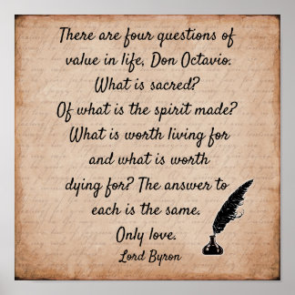 Lord Byron-citat **12 x12 Art-utskrift Poster