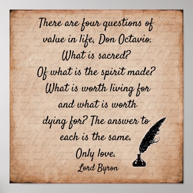 Lord Byron-citat **12 x12 Art-utskrift Poster (Framsidan)