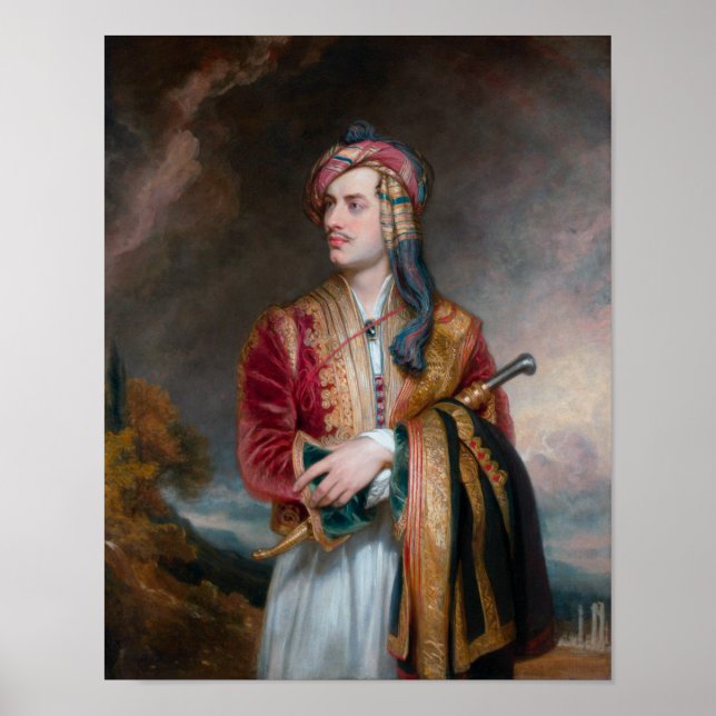 Lord Byron in Albanian Dress - 1813 Poster (Framsidan)