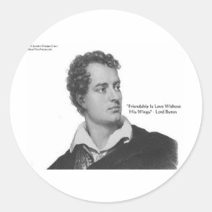 Lord Byron "Kärlek Utan Vingar" Citatpresenter & T Runt Klistermärke