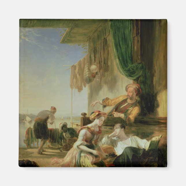 Lord Byron repottar i huset Magnet (Framsidan)