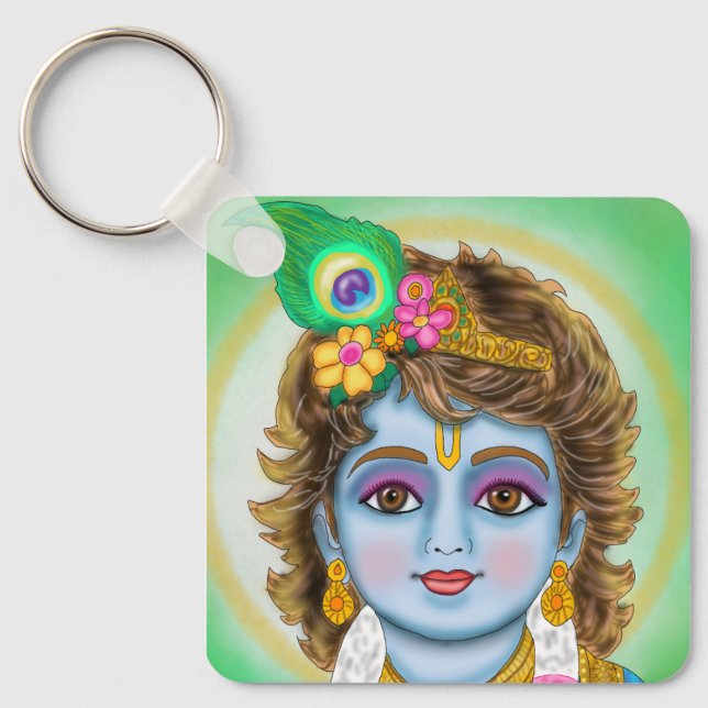 Lord Child Krishna Keychain Nyckelring (Framsida)