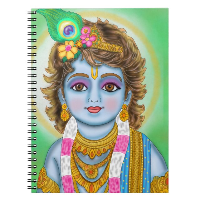 Lord Child Krishna Notebook Anteckningsbok (Framsidan)