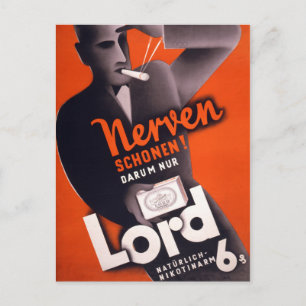 Lord Cigarettes German Vintage affisch återställd Vykort