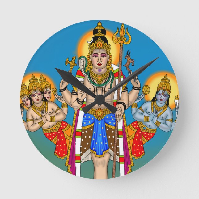 Lord Ekpada Shiva-klocka Rund Klocka (Framsida)