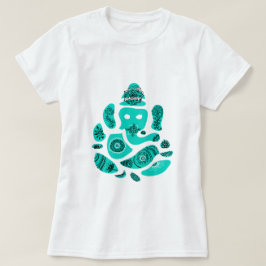 Lord Ganesh Elephant Women's Basic T-Shirt, White Tee Shirt