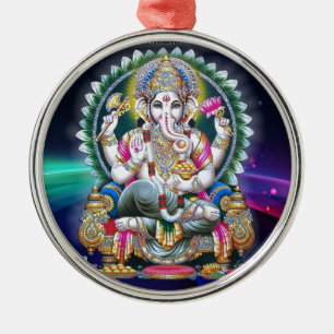 LORD GANESH HINDU GOD JULGRANSPRYDNAD METALL