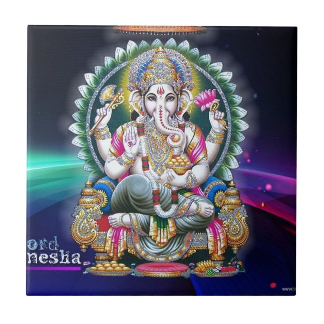 LORD GANESH HINDU GOD KAKELPLATTA (Framsidan)