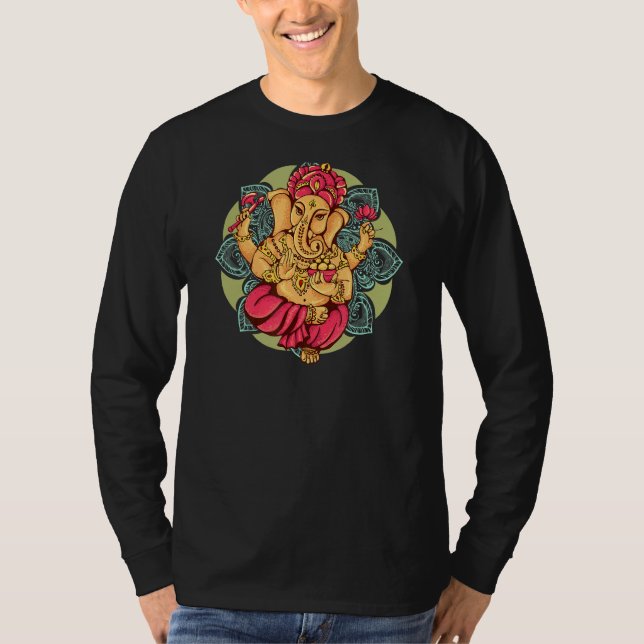 Lord Ganesh Hindu God T Shirt (Framsida)