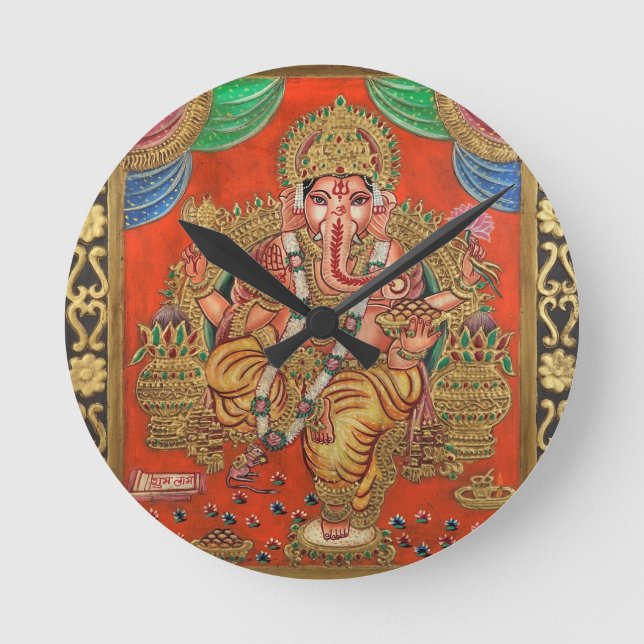 LORD GANESH HINDU GUDOM RUND KLOCKA (Framsida)