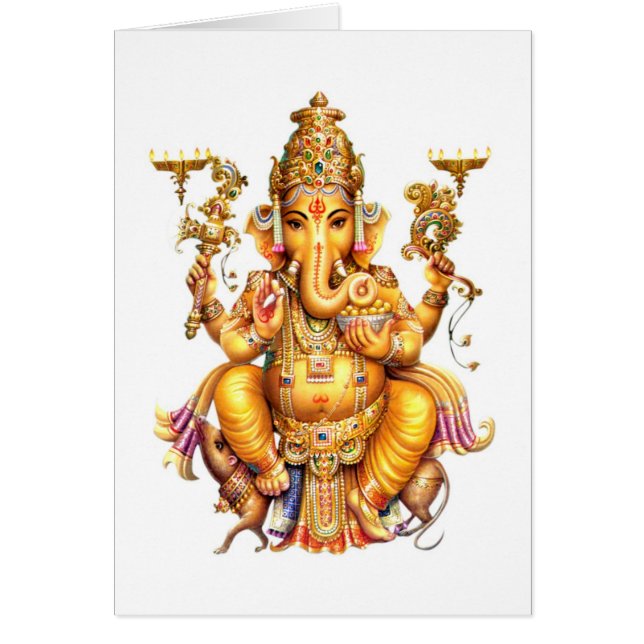 LORD GANESH HINDUISK GUD HÄLSNINGSKORT (Framsidan)