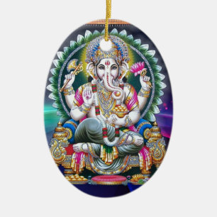 LORD GANESH HINDUISK GUD JULGRANSPRYDNAD KERAMIK