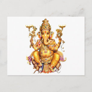 LORD GANESH HINDUISK GUD VYKORT