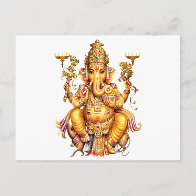 LORD GANESH HINDUISK GUD VYKORT (Framsida)