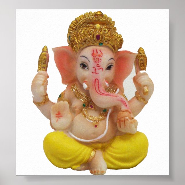 Lord Ganesh, Underbar Hindu God för lycka Poster (Framsidan)