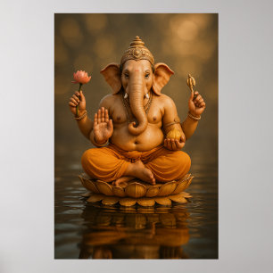 Lord Ganesha Återbetalning av hinstacles och Bes Poster