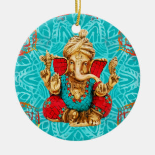 Lord Ganesha - Blandade medier Julgransprydnad Keramik