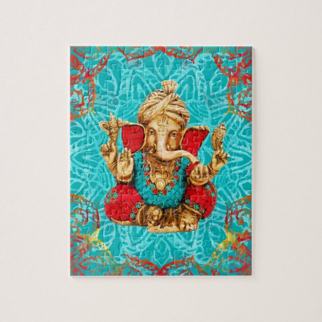 Lord Ganesha - Blandade medier Pussel (Vertikal)