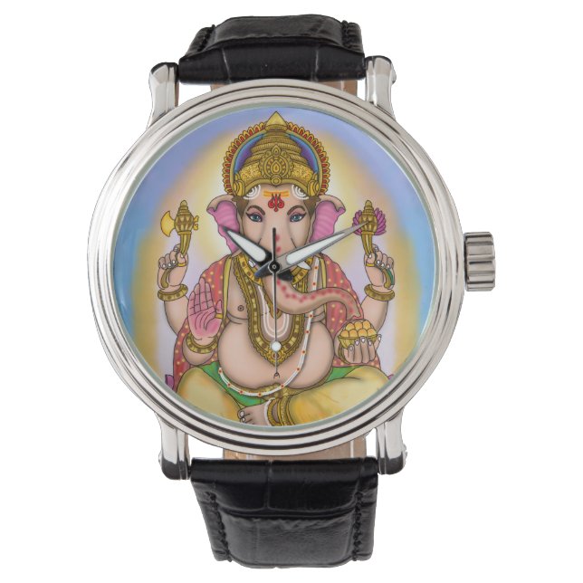 Lord Ganesha Dekorativ Väggklocka Armbandsur (Framsida)