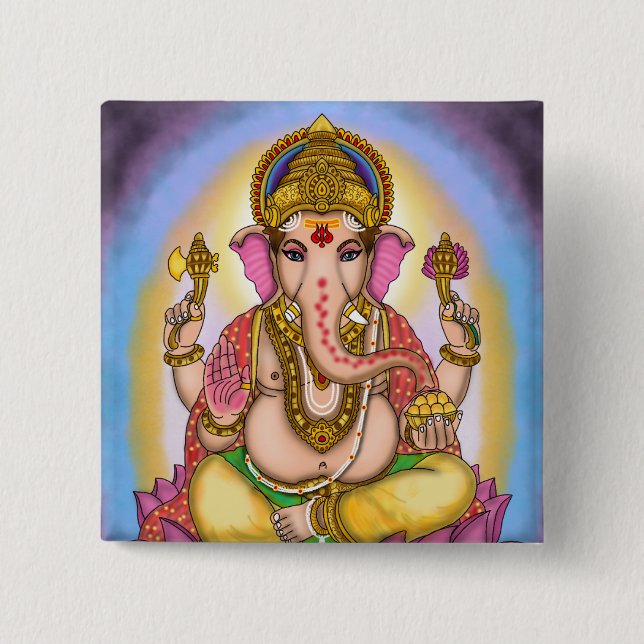 Lord Ganesha Designer Knappar (Framsida)