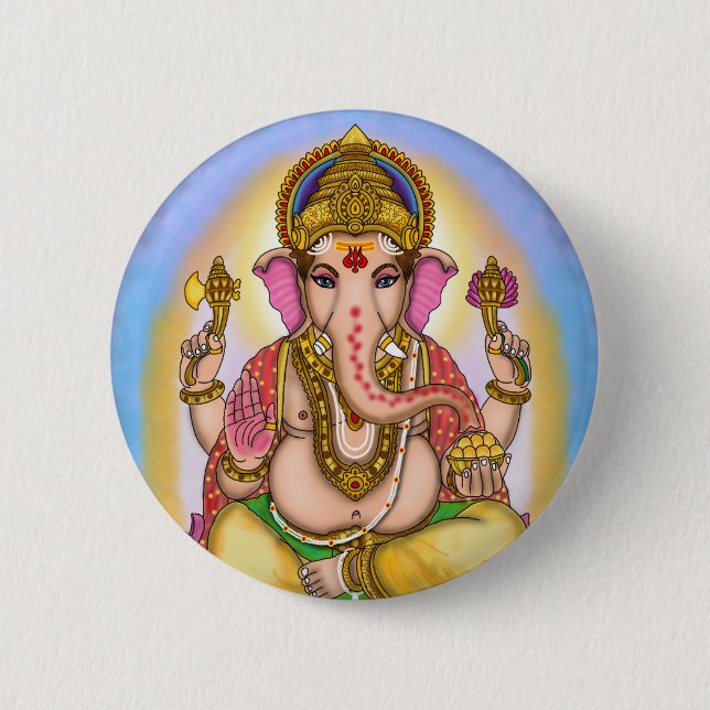 Lord Ganesha Designer Knappar (Framsida)