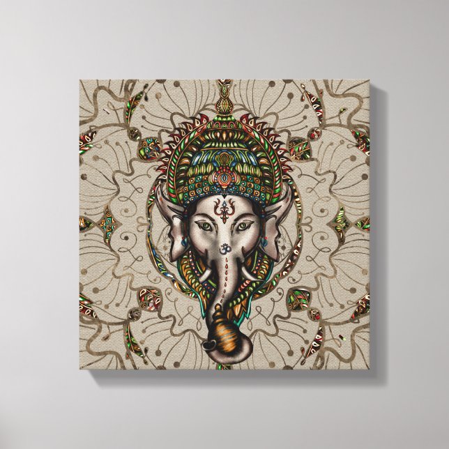 Lord Ganesha - Färg på Canvas (Framsida)