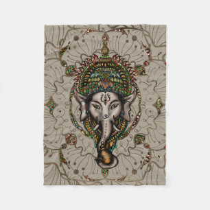 Lord Ganesha - färg på kanfas Fleecefilt