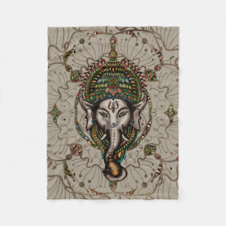 Lord Ganesha - färg på kanfas Fleecefilt