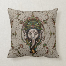 Lord Ganesha - färg på kanfas Kudde