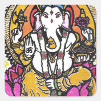 Lord Ganesha Fyrkantigt Klistermärke