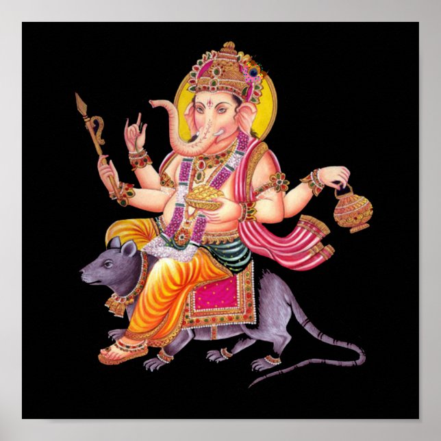 LORD GANESHA - Ganapati, Vinayaka och Pillaiyar Poster (Framsidan)
