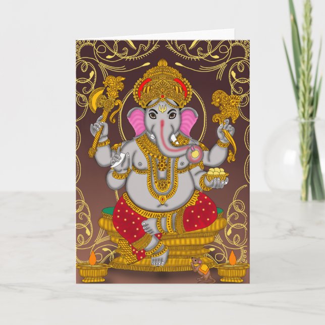 Lord Ganesha Greeting Card Kort (Framsida)