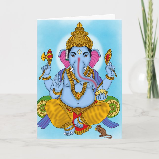 Lord Ganesha Greeting Card Kort (Framsida)