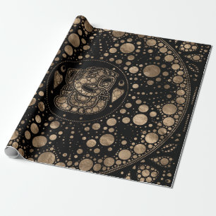 Lord Ganesha Guld och Black Dot Art Presentpapper