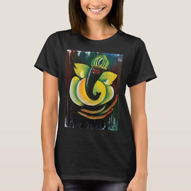 Lord Ganesha Hindu Elephant God of Welfare T Shirt (Framsida)
