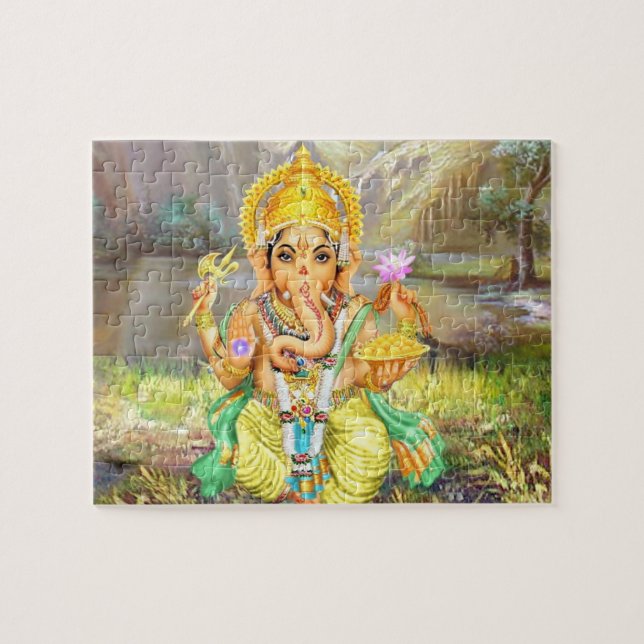 Lord Ganesha Hindu God Puzzle Pussel (Horisontell)