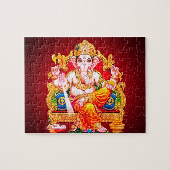 Lord Ganesha Hindu God Puzzle Pussel (Horisontell)