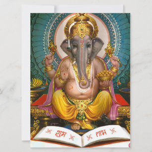 Lord Ganesha Indisk Hindu Yoga Andlighet Kort