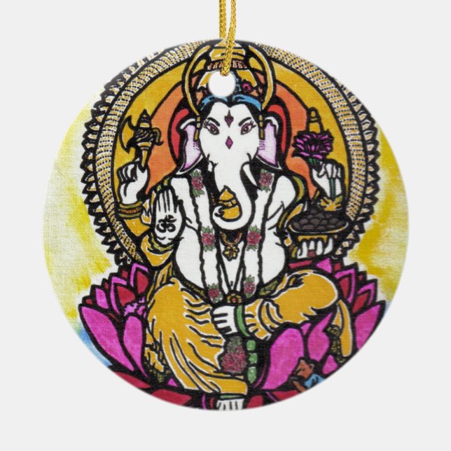 Lord Ganesha Julgransprydnad Keramik (Framsidan)