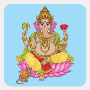 Lord Ganesha-klistermärken Fyrkantigt Klistermärke
