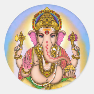 Lord Ganesha-klistermärken Runt Klistermärke