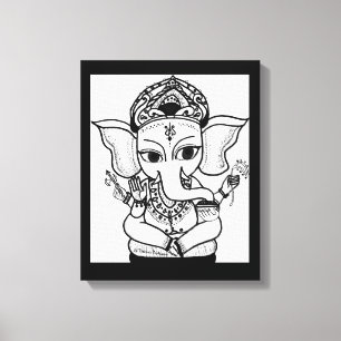 LORD GANESHA MÅLNING AKRYL UTSKRIFT CANVASTRYCK