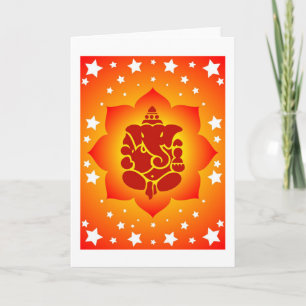 Lord Ganesha på Lotus Design Kort